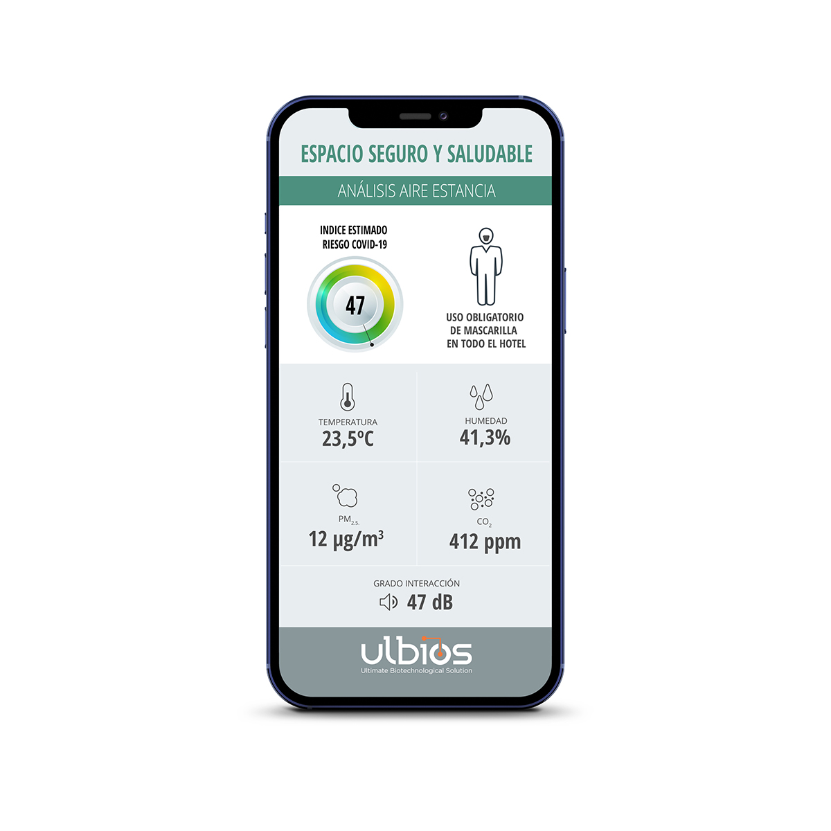 Monitorización del estado del aire en dispositivo móvil mediante la App de ULBIOS